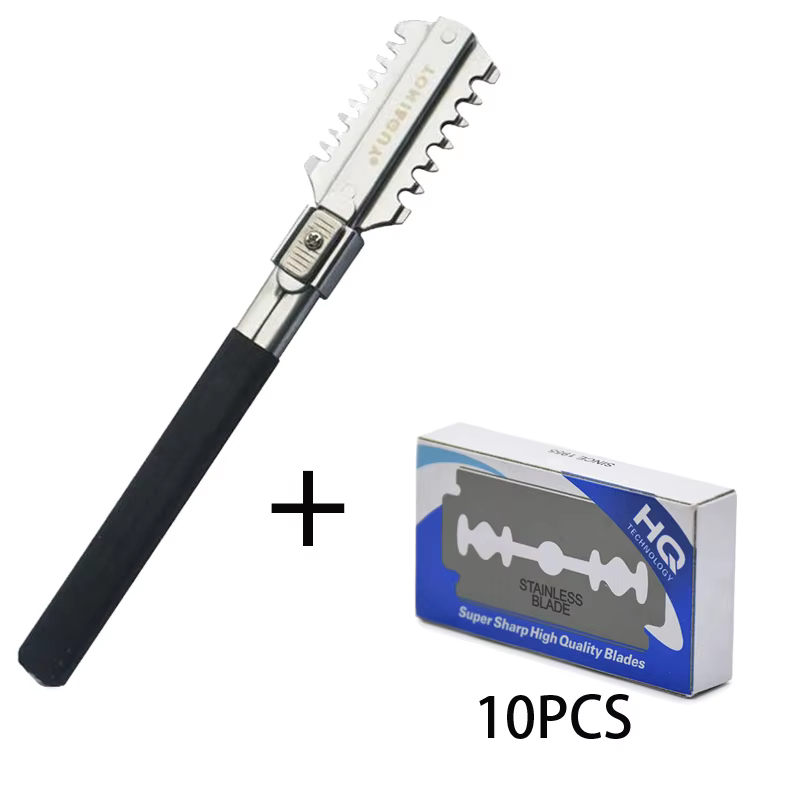 Men'S Beard Grooming - ダブルエッジシェービングヘアカットかみそりナイフの刃手動ヘアカットツールひげトリマー理髪店スタイリングアクセサリー刃セット