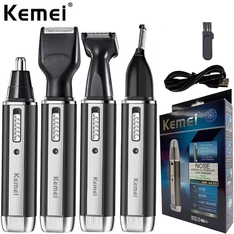 Men'S Grooming Set - Kemei-6630 鼻毛トリマー 鼻耳クリーナー用 充電式鼻トリマー ひげトリマー 男性用シェーバー
