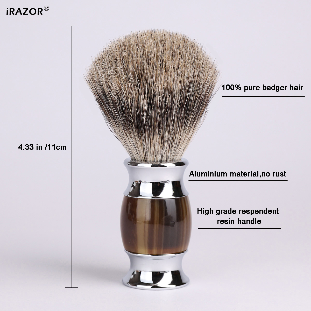 iRAZOR シルバーチップ シェービングブラシ メンズ用  - Men'S Grooming Tool のレビューと価格
