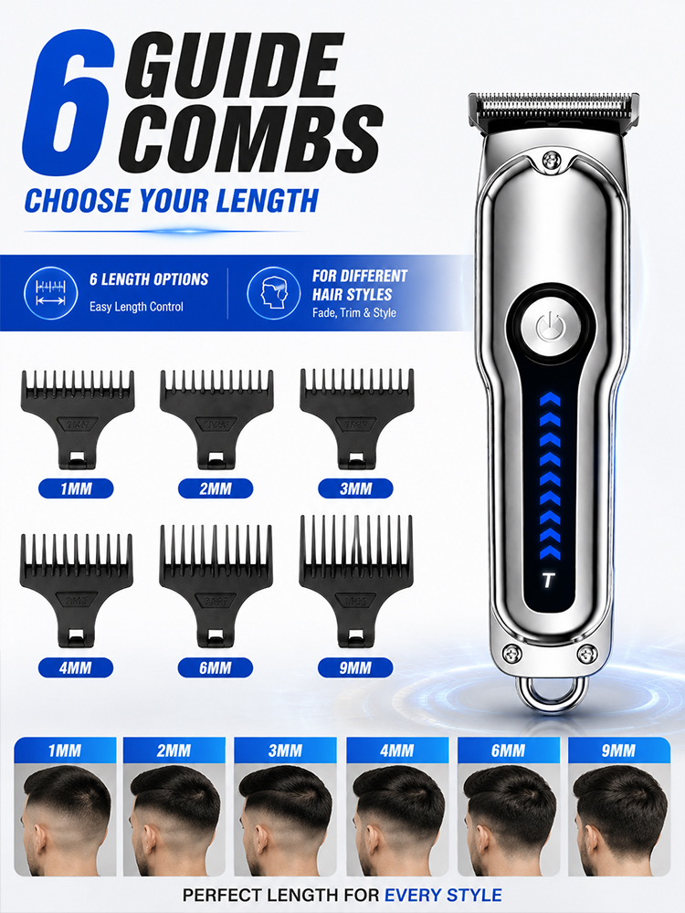 メンズヘアクリッパー T字型ブレード コードレストリマー 6 - Mens Grooming Barber のレビューと価格