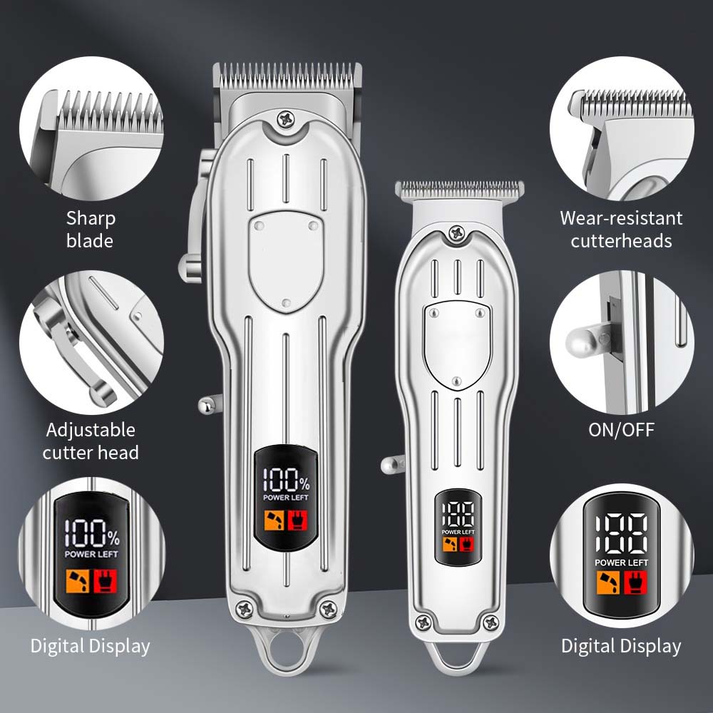 LCDディスプレイ付きプロフェッショナルヘアクリッパーセット - Men'S Grooming Set のレビューと価格