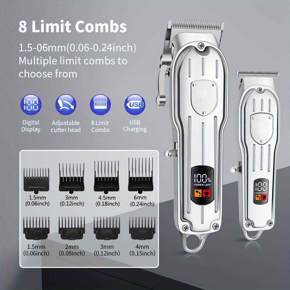 LCDディスプレイ付きプロフェッショナルヘアクリッパーセット - Men'S Grooming Set のレビューと価格