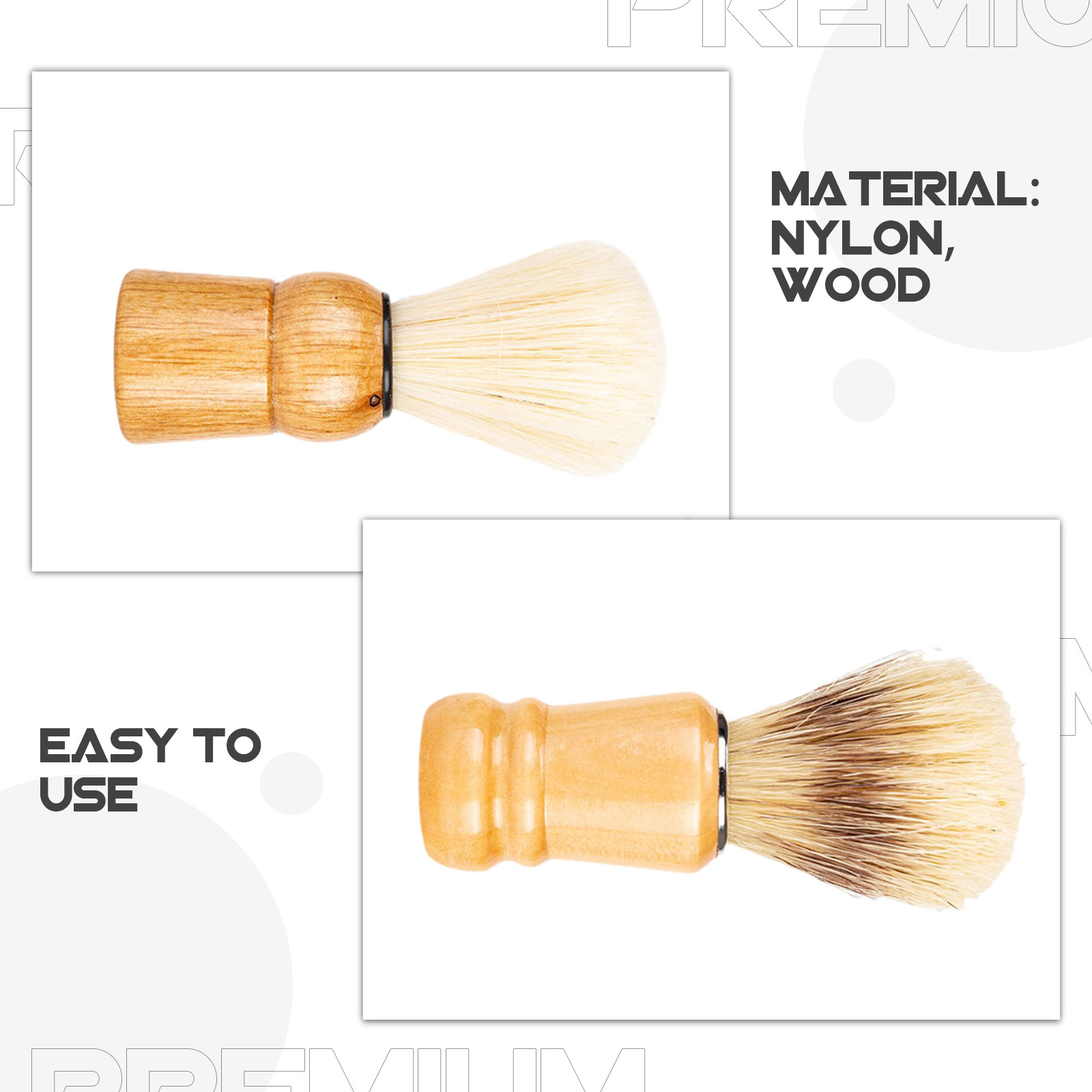 男性用髭ブラシ2本セット、プレミアムナイロンチップ付きシェー - Men'S Grooming Tool のレビューと価格