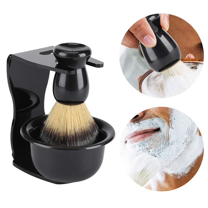 シェービングブラシとアクリルスタンド付きボウル ブラック メ - Mens Grooming Barber のレビューと価格