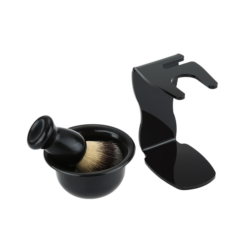 シェービングブラシとアクリルスタンド付きボウル ブラック メ - Mens Grooming Barber のレビューと価格