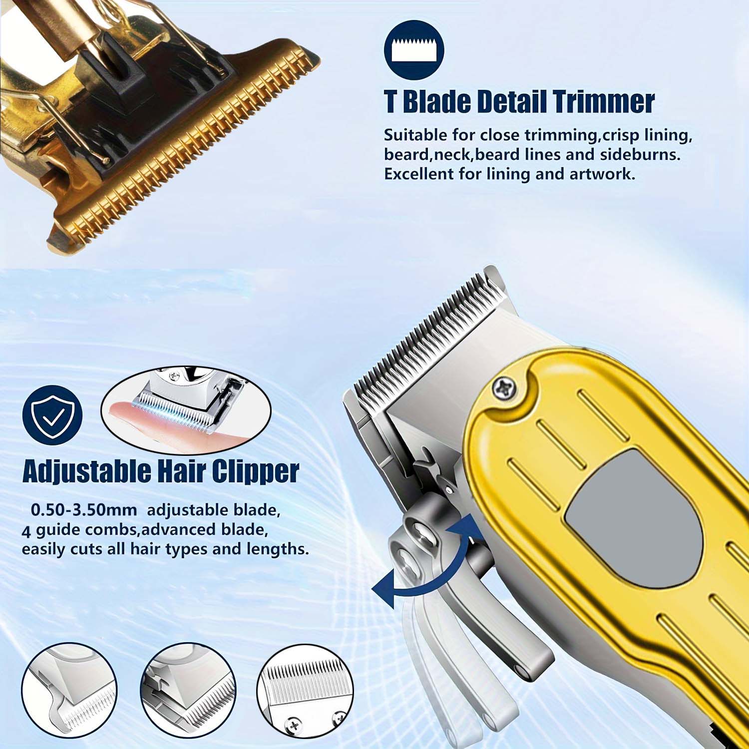 2 in 1電動バリカン＆T字型トリマーセット（男性用）-コ - Men'S Grooming Set のレビューと価格