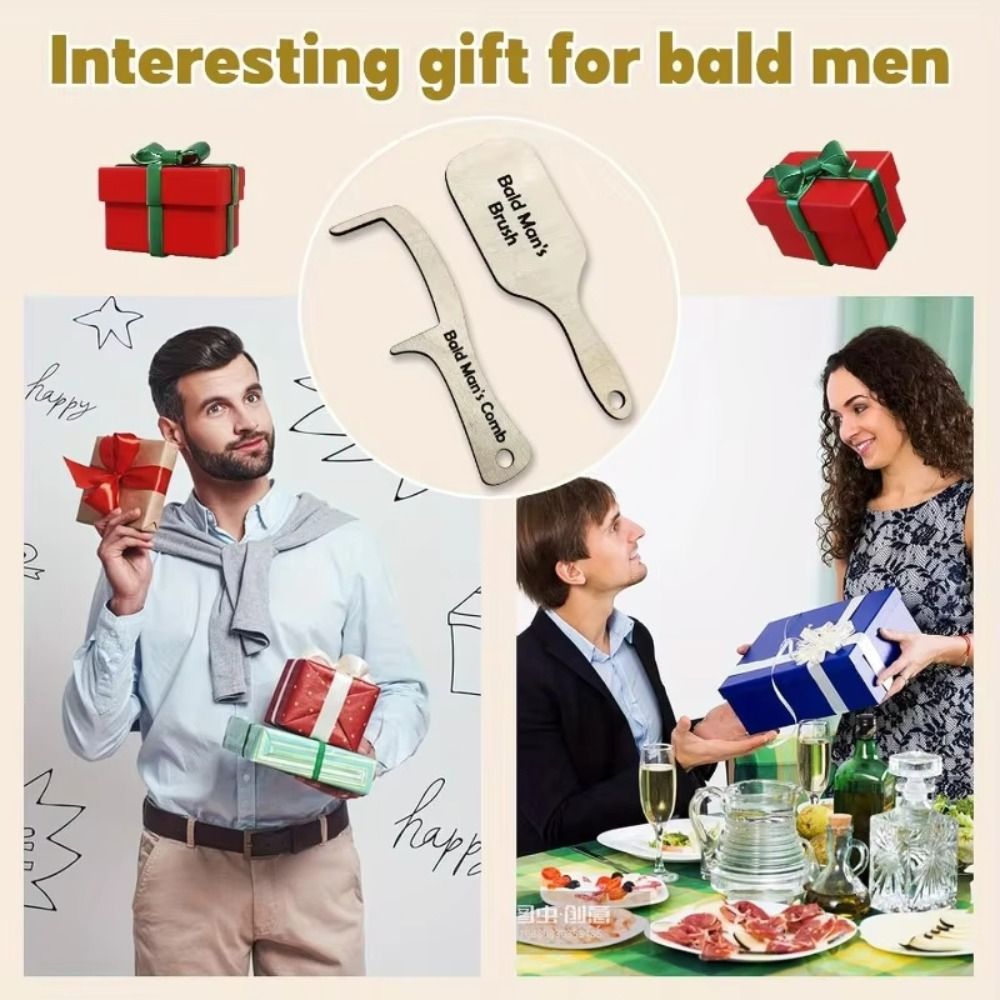 木製コーム 薄毛男性用コーム 面白い形の傷つきにくいヘアバッ - Men'S Grooming Tool のレビューと価格