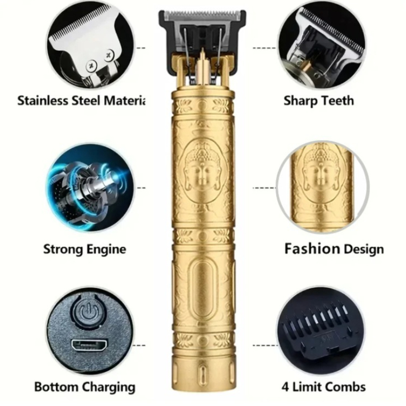 T9 電気ひげトリマーコードレスバリカン男性用 4 コームブ - Men'S Grooming Tool のレビューと価格