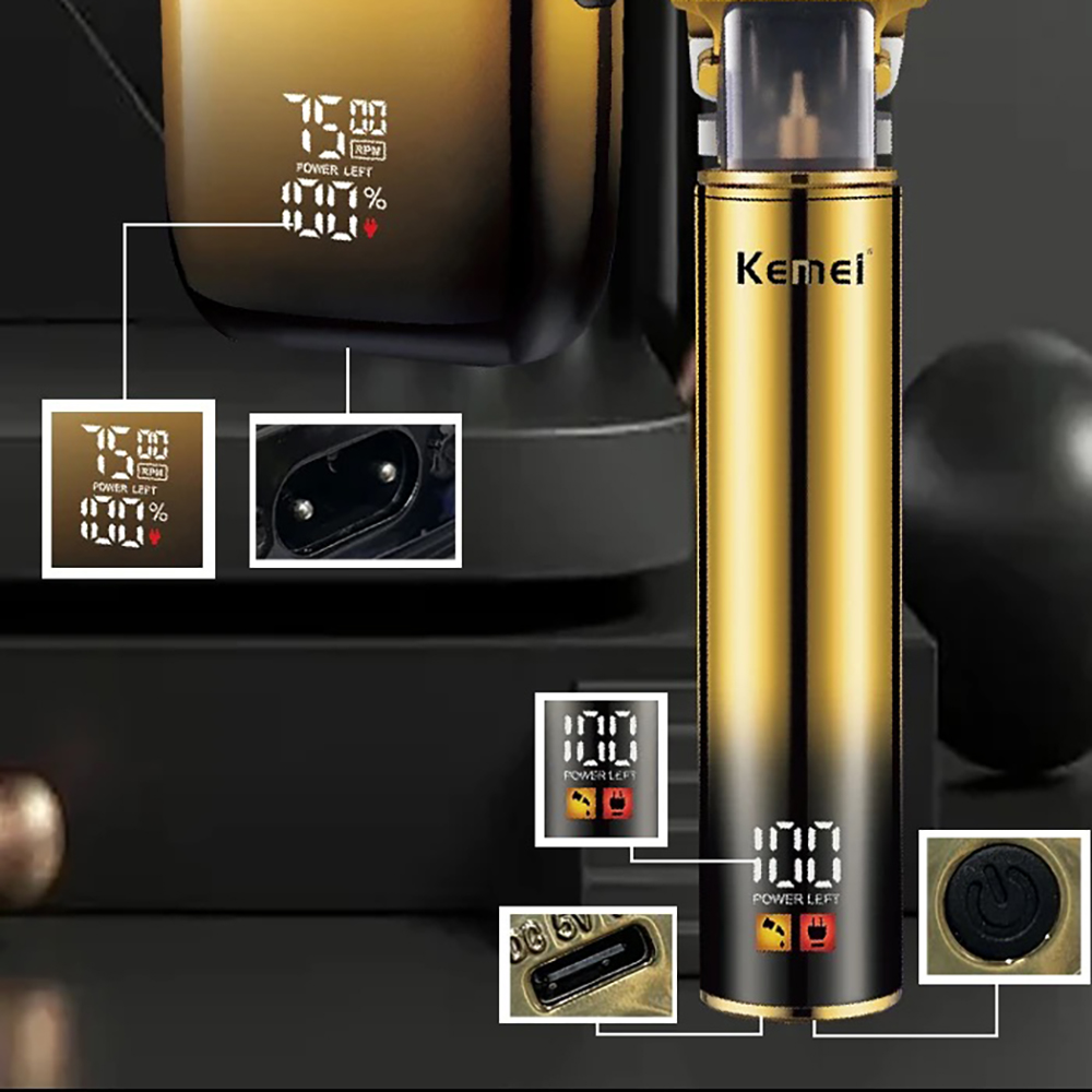 Kemei-男性用のプロ用電気シェーバーあごひげクリッパー - Mens Grooming Barber のレビューと価格