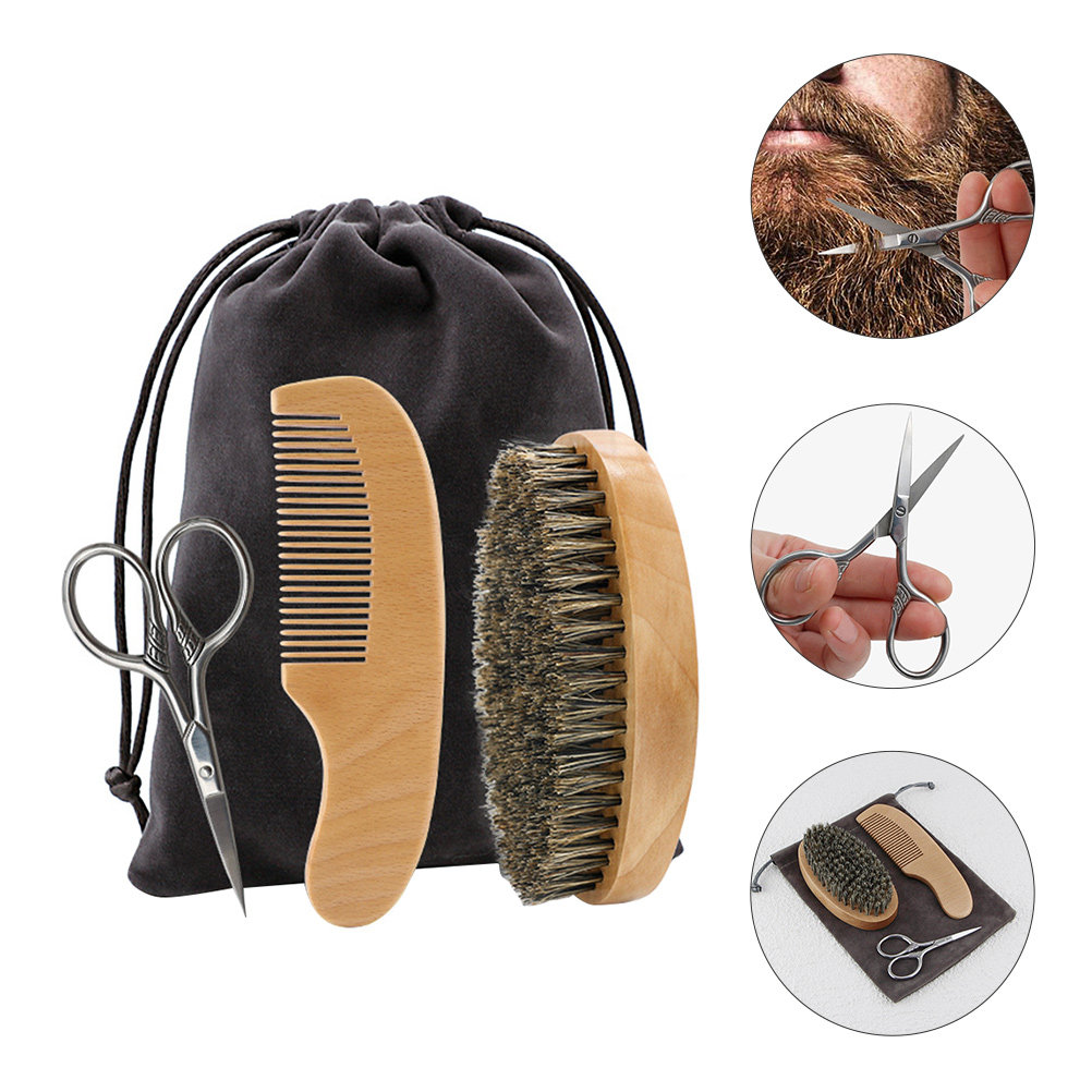 男性用髭スタイリングセット1セット、プレミアム髭ブラシ、櫛、 - Men'S Grooming Set のレビューと価格