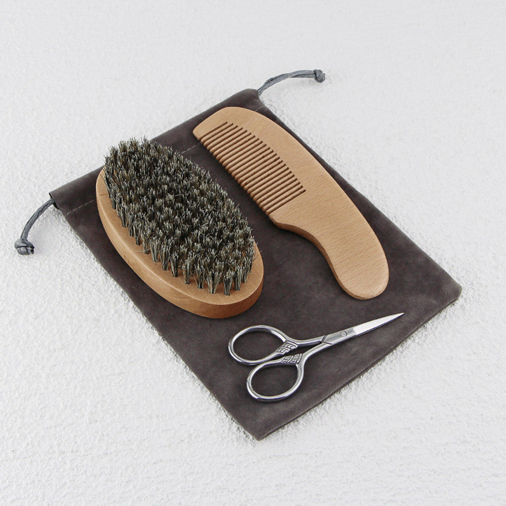 男性用髭スタイリングセット1セット、プレミアム髭ブラシ、櫛、 - Men'S Grooming Set のレビューと価格